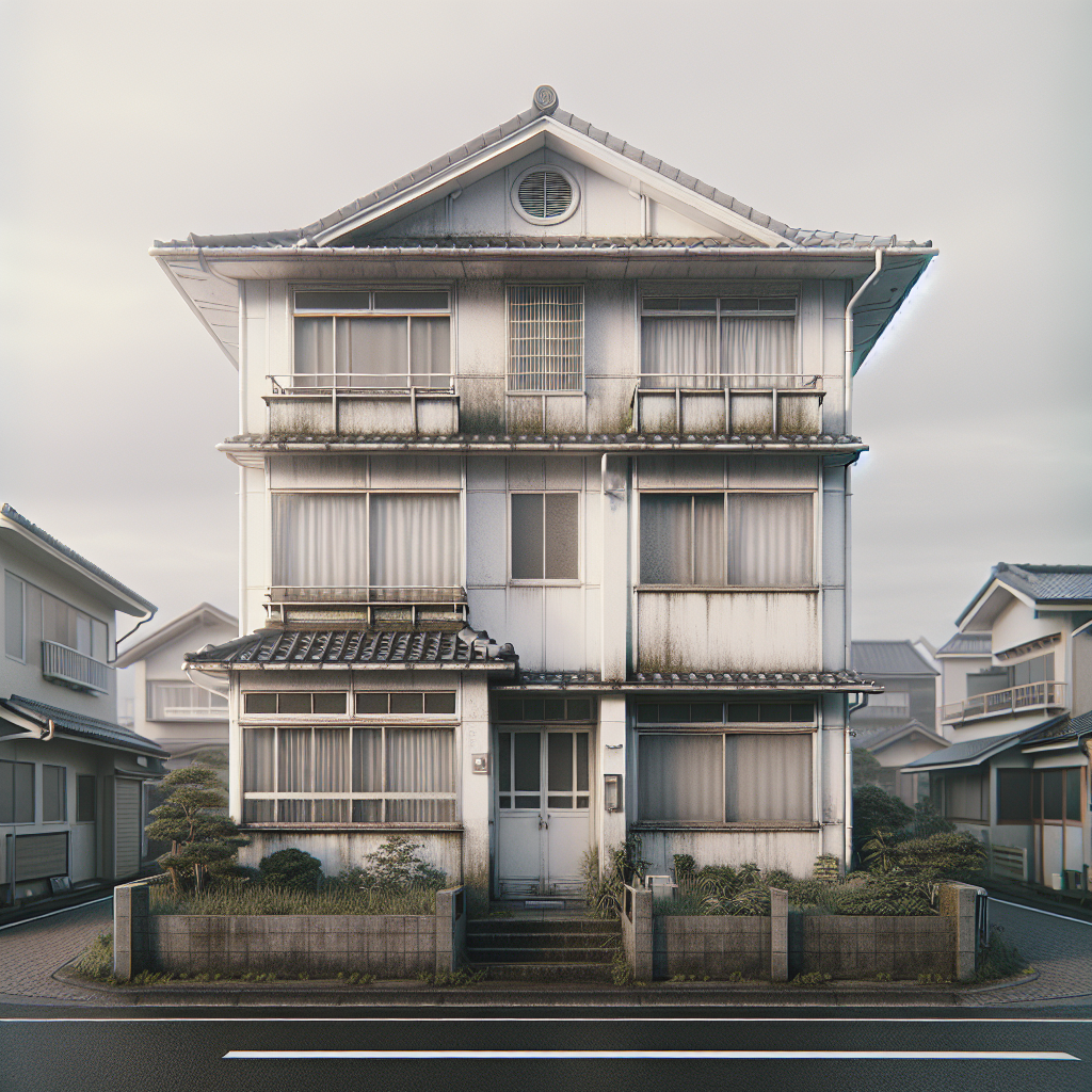 施工前の大洗町M様邸（海沿いの塩害でくすみ）